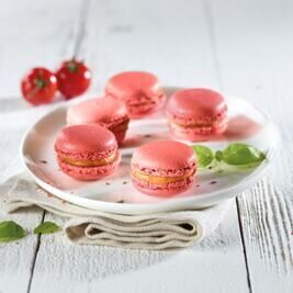 Macaron salzig Tomaten Basilikum Ø 4 CdP